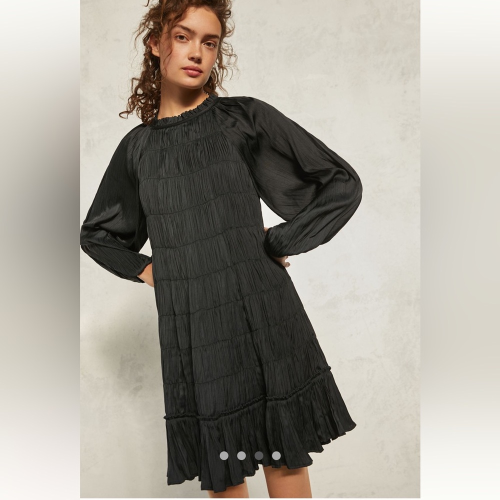 Anthropologie Maeve Tasha Smocked Long Sleeve Dress size M euc